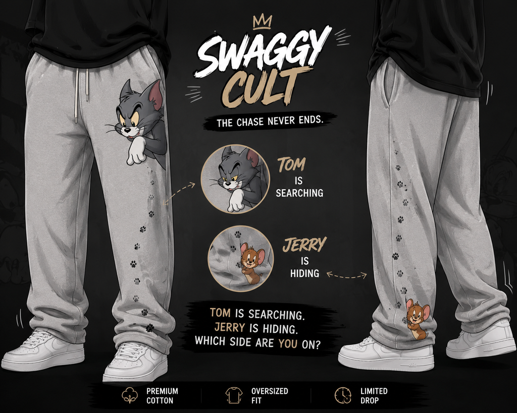 Tom & Jerry Chase Sweatpants/ Straight Fit